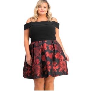 R&M Richards Women's Plus Size Formal Evening Party Prom Holiday Christmas Dress